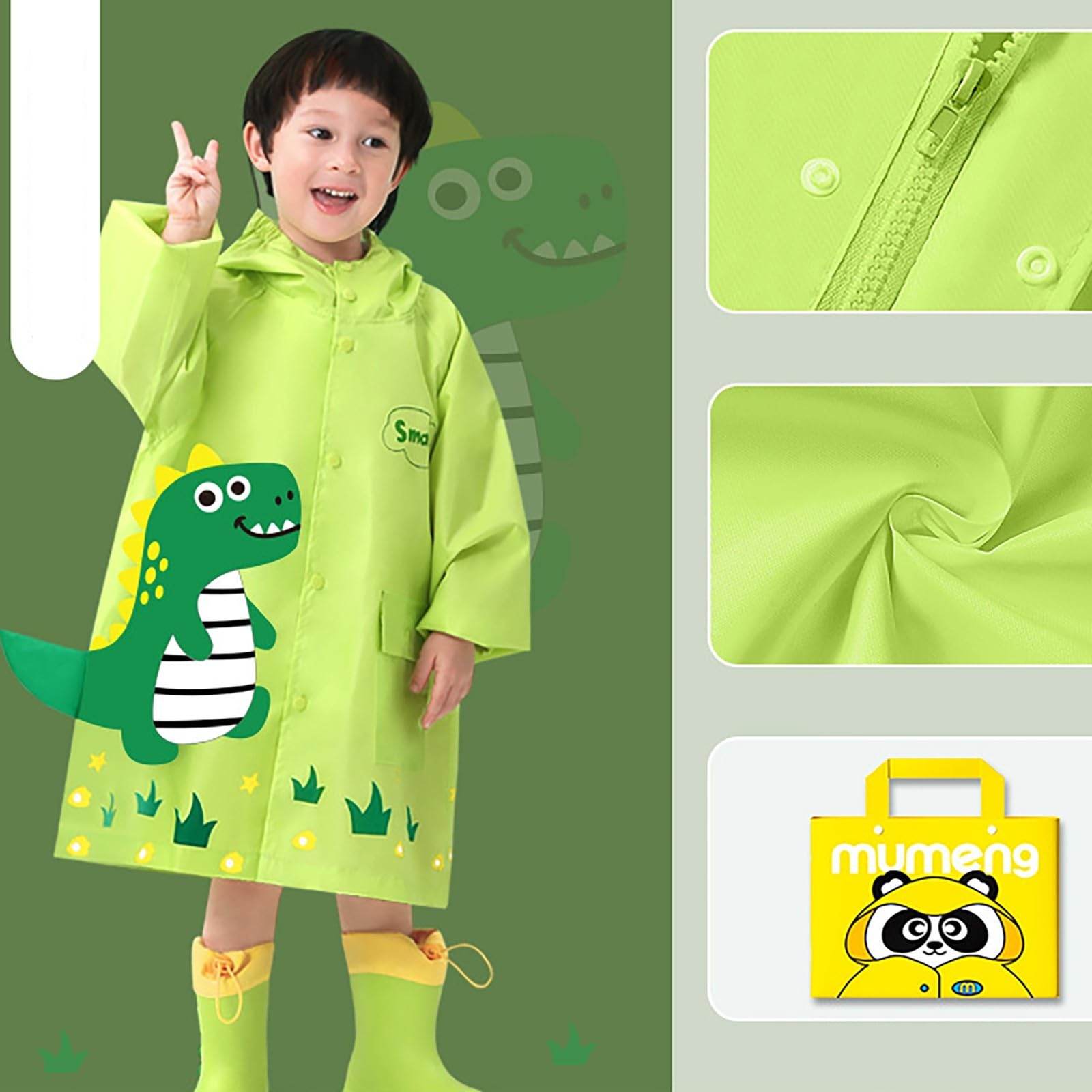 Poncho de Pluie Enfant, Imperméable léger pour garçons vêtement de Pluie Pratique pour activités de Plein air idéal pour l'école et Les Loisirs Usage Quotidien et Saison Toute l'année