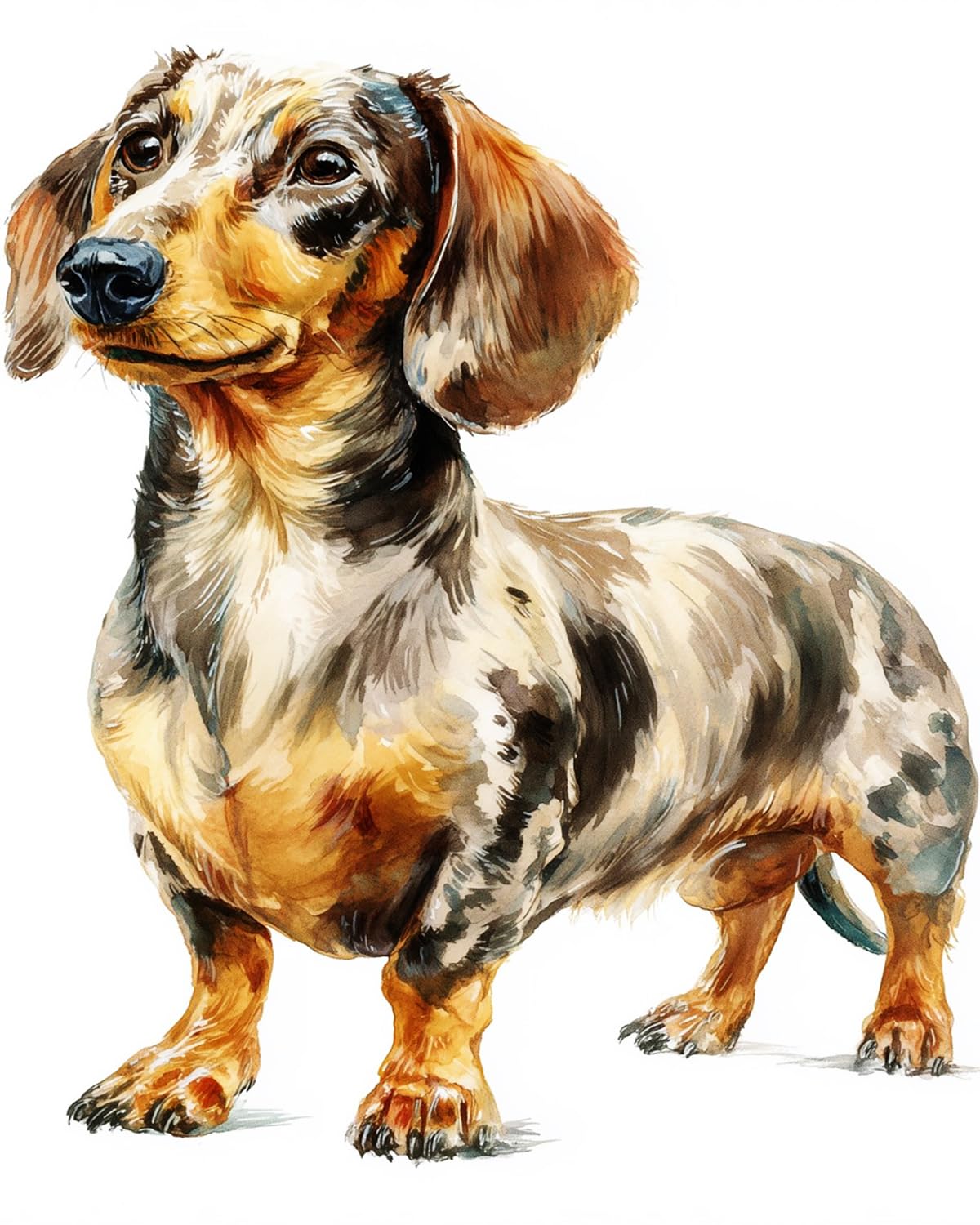 Liubaishi Multicolour Paint By Numbers For Adults, Dachshund, 40X50 Cm Acrylic Canvas Kit