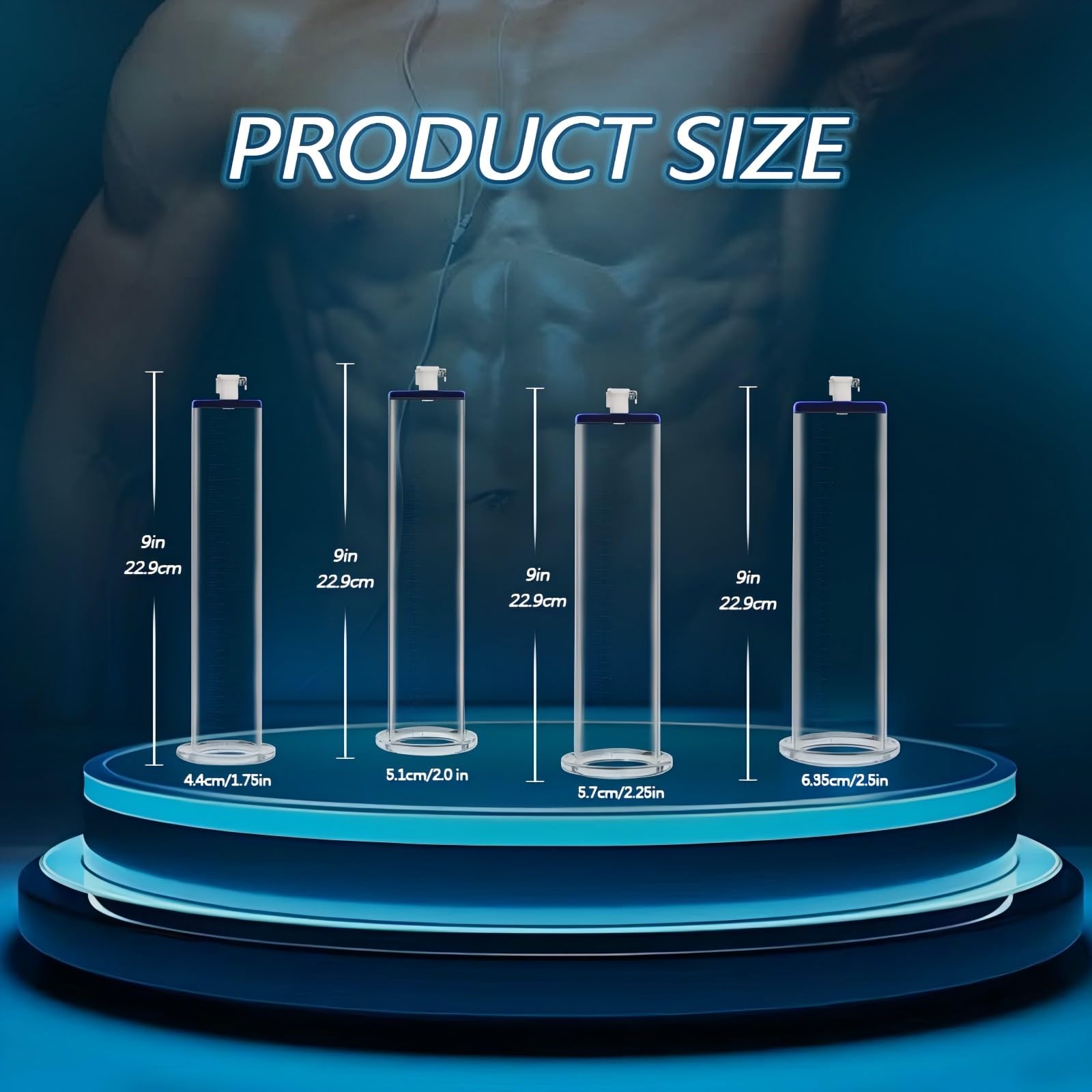 Penispumpe Sexspielzeug Manuelle Penies Pump mit 6 Penisringen Penis Extender mit Manometer und Skala Vakuumpumpe für den Mann mit Metallgriff Penis Pumpe für Pension Vergrößerung (6.35cm)