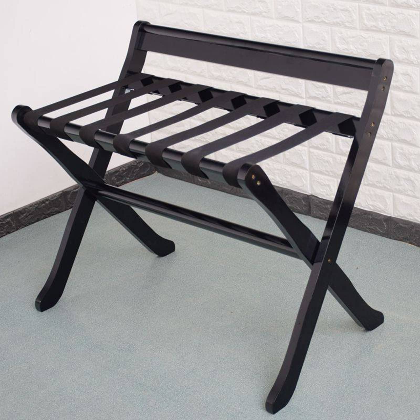 Porte-bagages en bois pour valise lit pliant et étagère de rangement pour vêtements de nuit