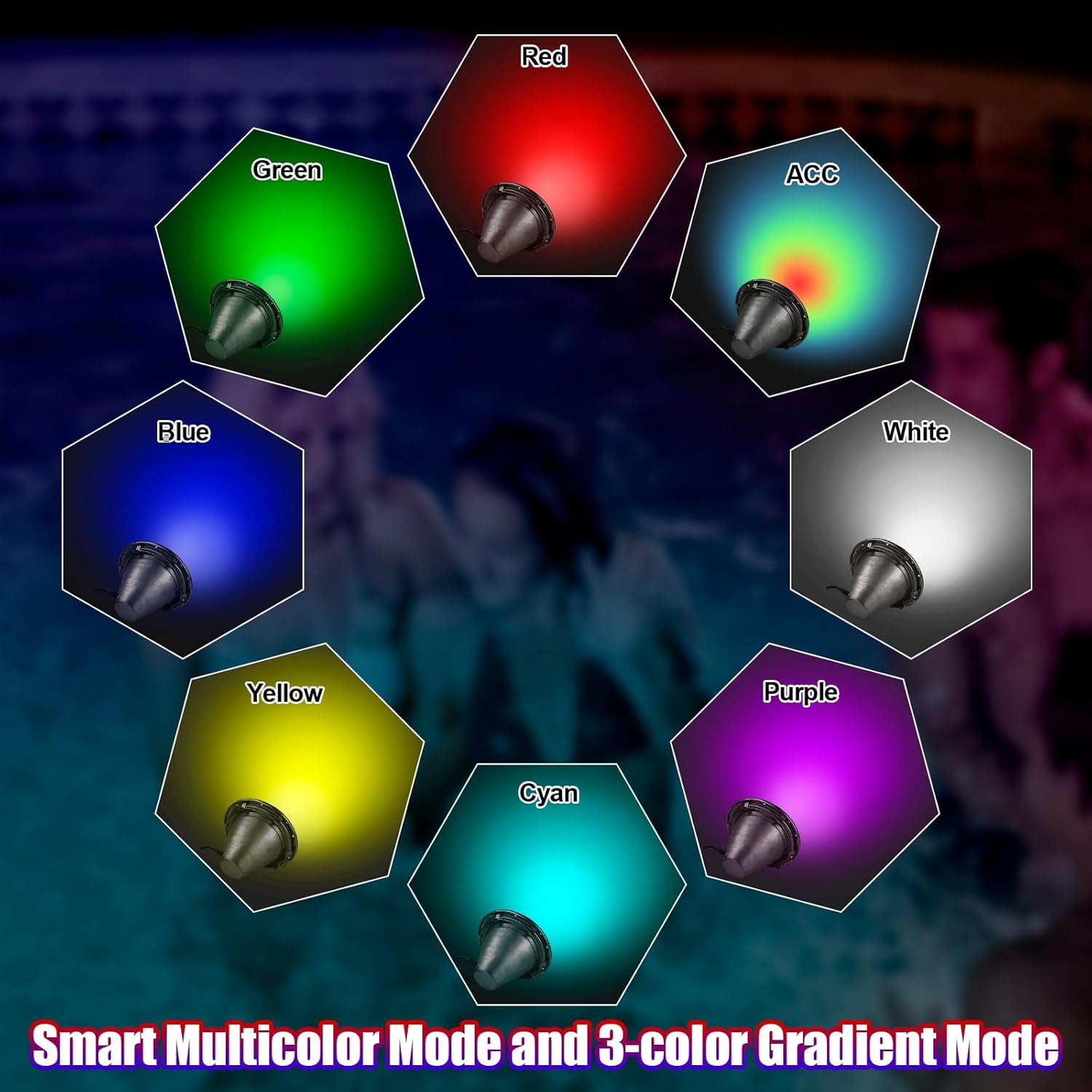 10 Inch LED Pool Lights for Inground Pool RGB Color with Transform Controller, Works with Phone APP, Music Mode, 50FT AC120V Pool Light for 10" Wet Niche, Replacement for Pool Lights of Pentair