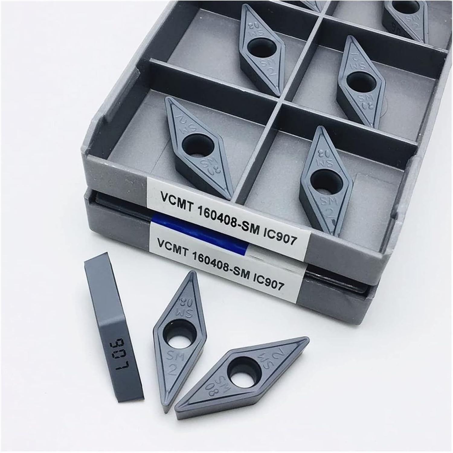Carbide Milling Cutter VCMT160408 SM IC907 Carbide Blade Tool Indexable Metal Turning Tool VCMT 160408 (Angle : VCMT160408 SM IC907, Insert Width(mm) : 10PCS(1box))