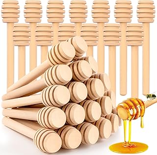 25Pcs Honey Dipper Sticks - Wooden Honey Dipper, 3 Inch Mini Honeycomb S...