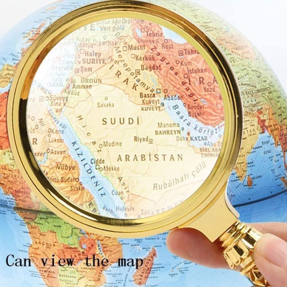 Magnifying Glasses Magnifying Glass Screen Magnifier HD Magnifier, 10 Times Metal Carved Handle Portable Handheld Reading Magnifier Reading Newspaper Read Magnifier Magnifier with LED Light Double The