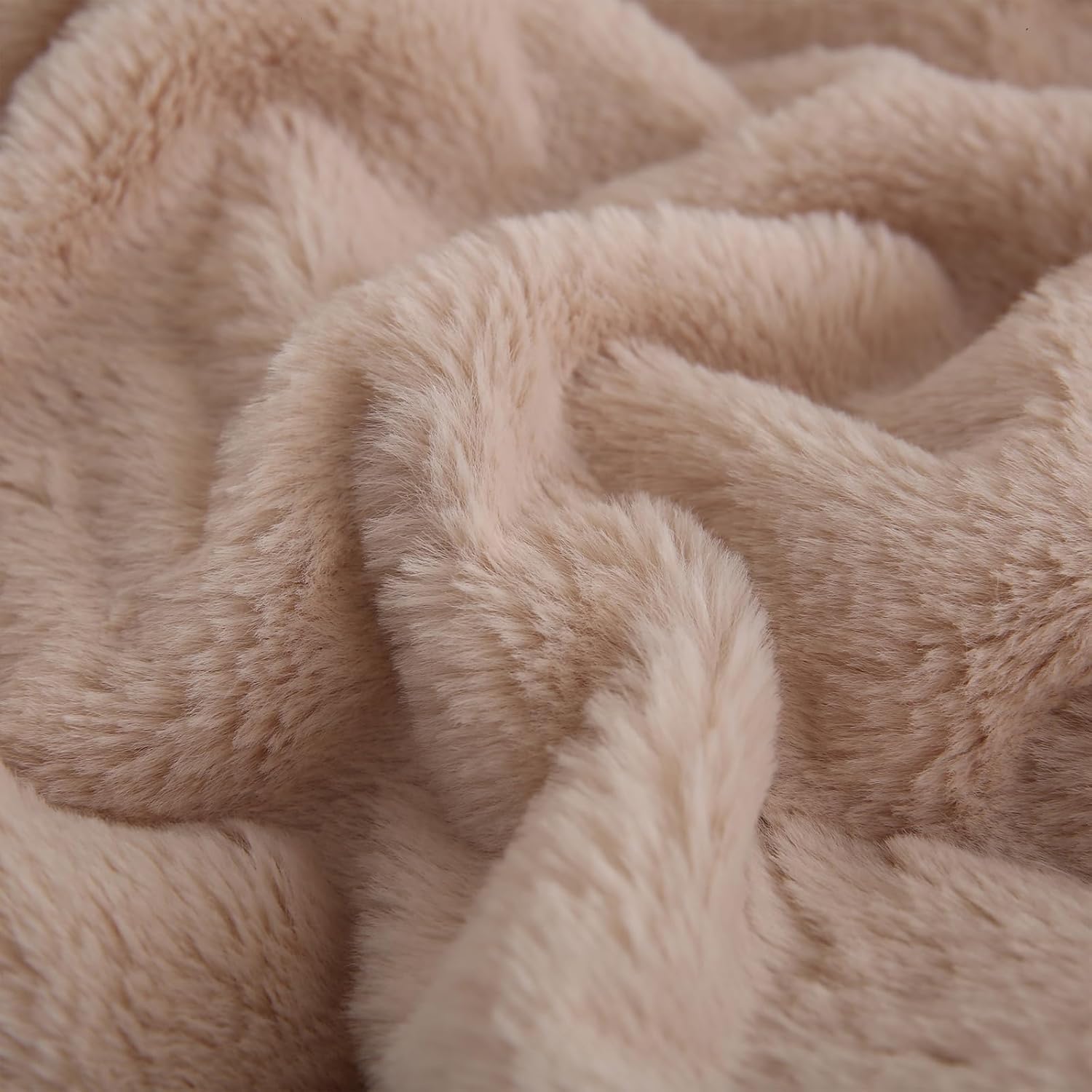 Taupe Faux Fur Comforter Fluffy Pom Pom Bedding Set White Balls Fringe Decorative Bedding Super Soft Cozy Plush Shaggy Comforter Set Queen Size