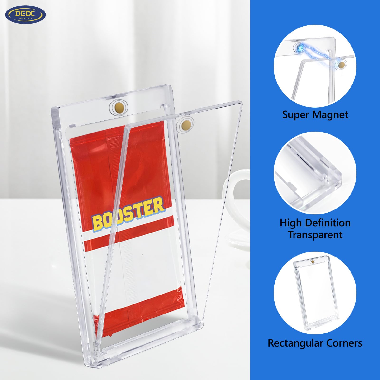 DEDC Confezione da 30 buste protettive per carte di credito One Touch, con supporto magnetico UV