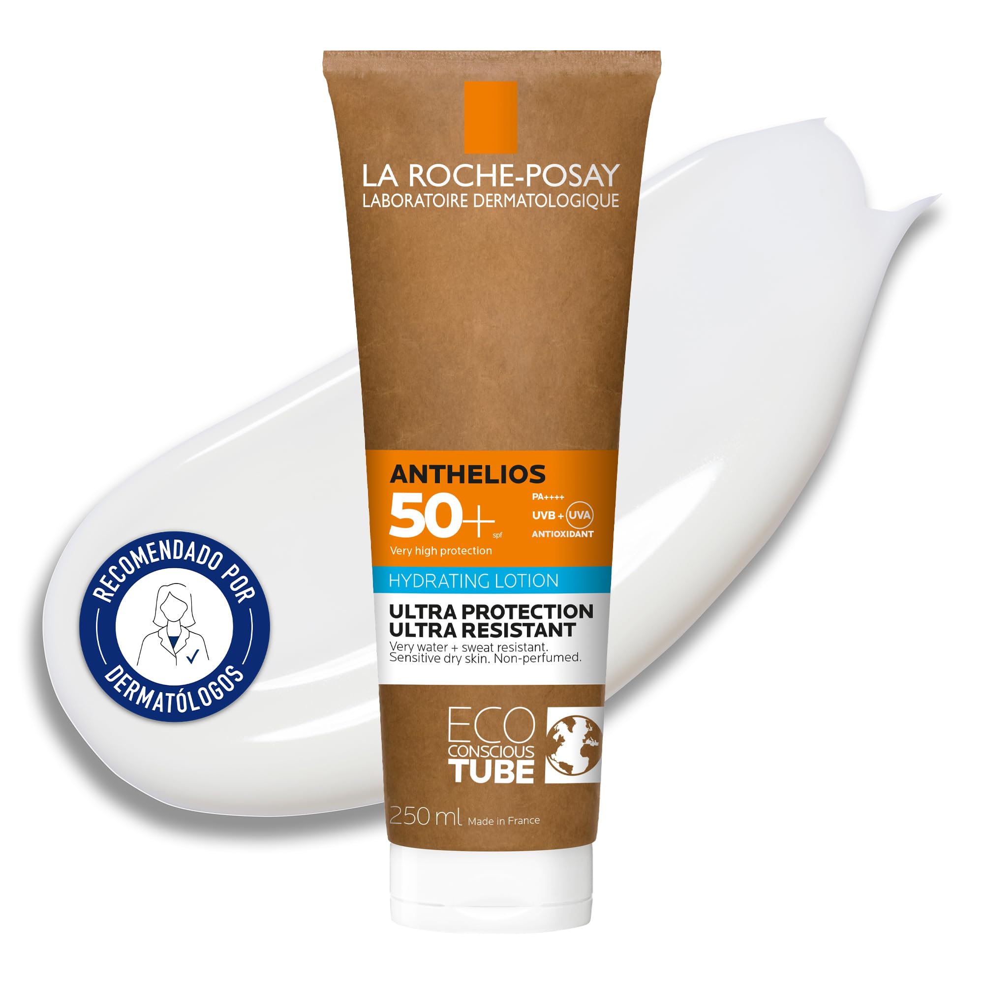 La Roche Posay Body and Facial Milk, Cardboard Format, Photo Protection SPF50+ with Netlock Technology, Non-greasy and Resistant Formula, Anthelios, 250 ml