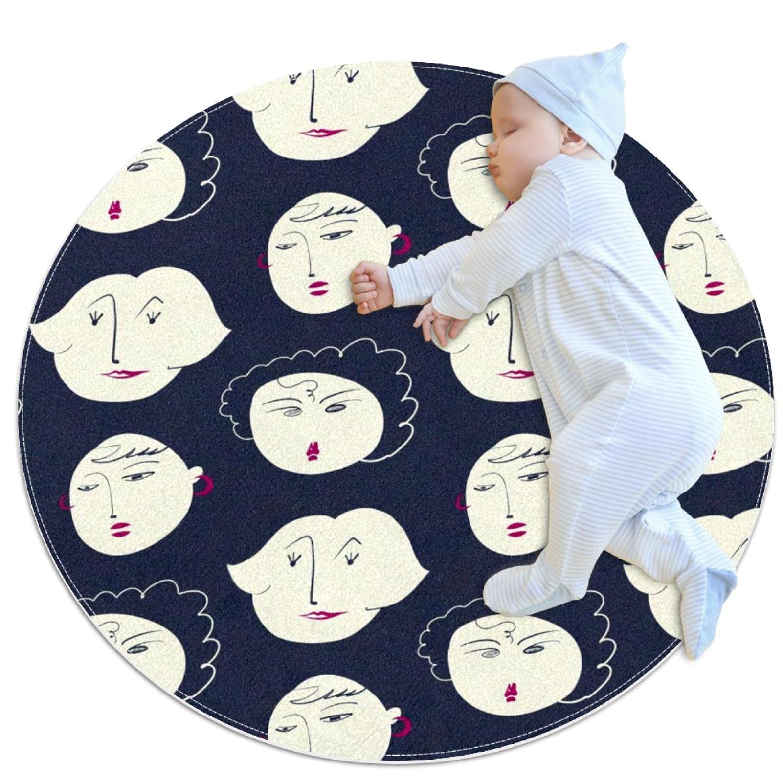 Tapis de bain antidérapant rond de 1m idéal pour sécuriser et décorer une chambre d'enfant