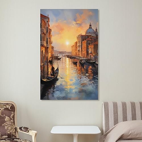 Miniatura 7 de Arte de pared, hermoso atardecer en Venecia, impresión interior, póster de pintura decorativa, pintura de obras de arte, arte de pared, impresiones