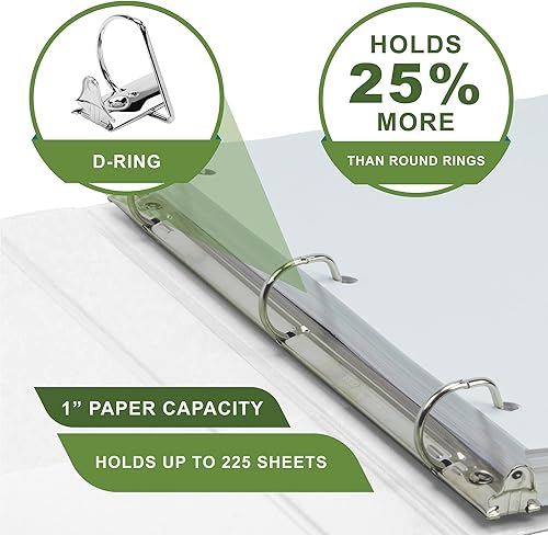 Vista 110 de Samsill - Carpeta de anillos redondos de 3 pulgadas, respetuosa con el medio ambiente, con certificado USDA Biobased, colección de moda, paquete