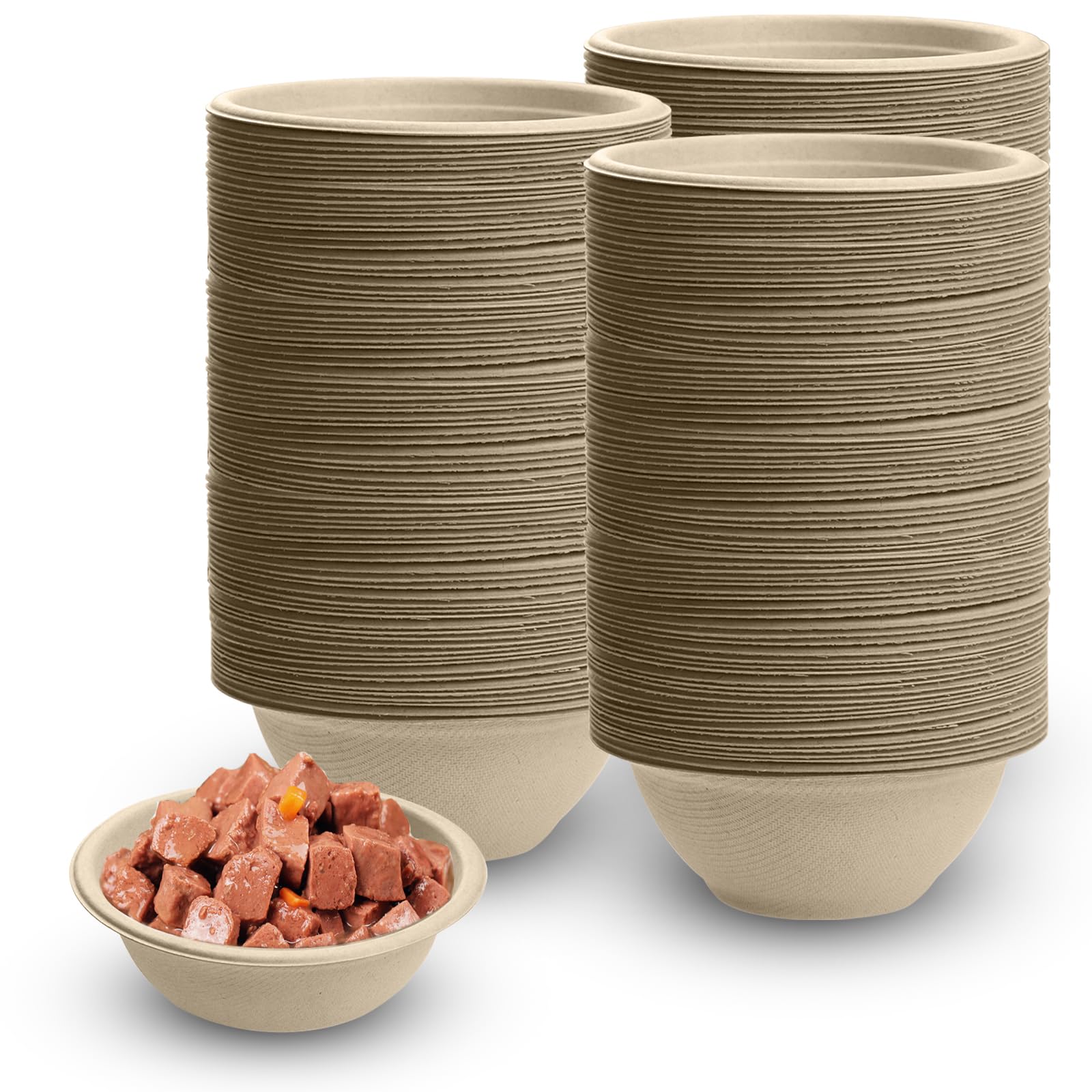 Disposable Pet Bowls, Thickened Disposable Pet Food Bowls, 100pcs Pet Disposable Feeding Bowls For Kittens, Puppies, Wet And Dry Food (220ml)