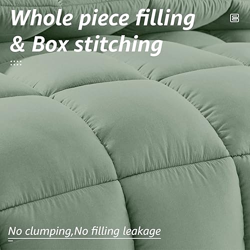 Miniatura 2 de HYLEORY Edredón de cama tamaño King para todas las estaciones, relleno de edredón acolchado alternativo con pestañas en las esquinas, cálido para