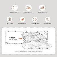 Vista 2 de Iluminación para debajo del gabinete de 42 pulgadas, luces LED cableadas para debajo del gabinete, regulables de 2240 lm de alto brillo, 3