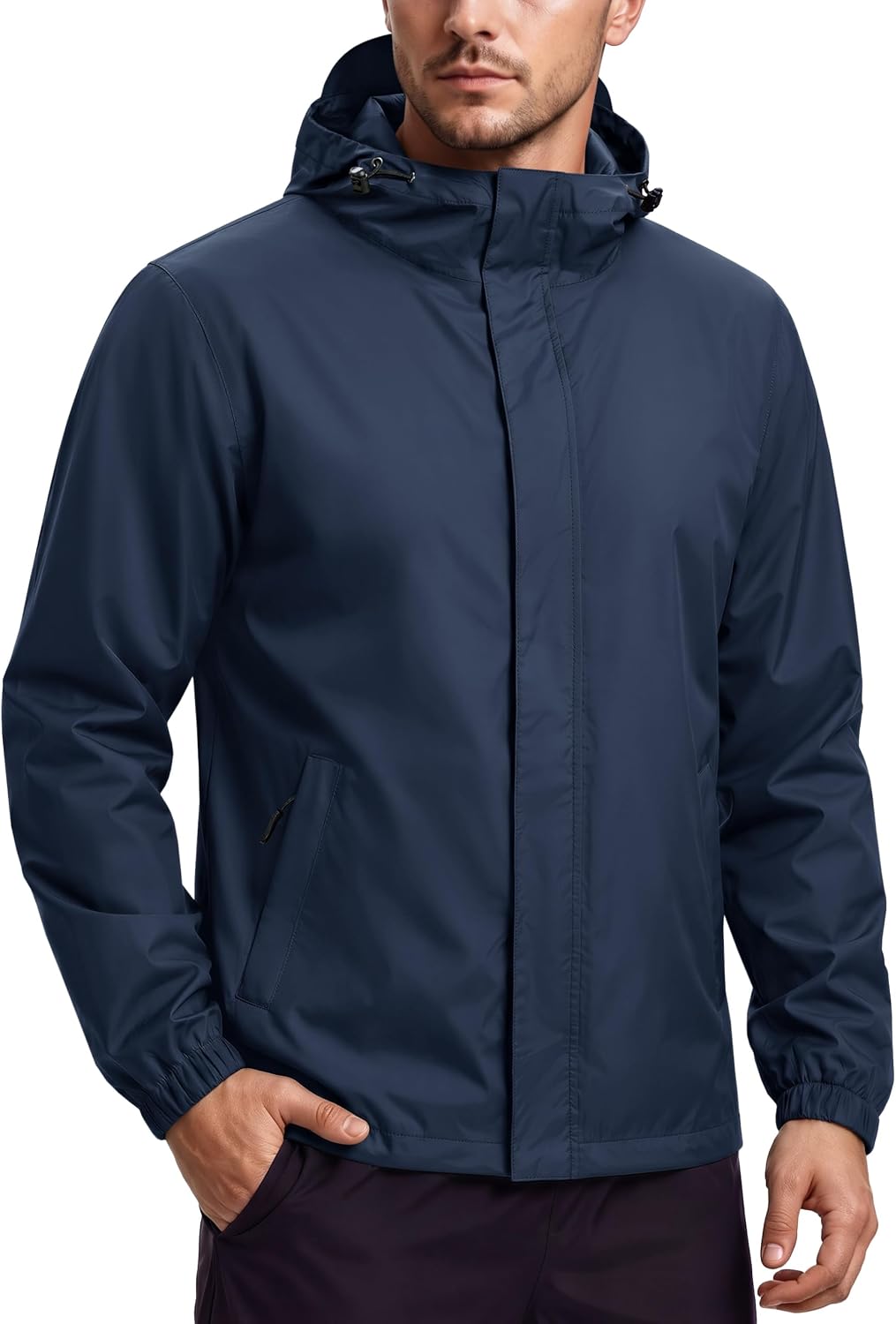 MAGCOMSEN Mens Rain Jacket Waterproof Lightweight Hooded Raincoat