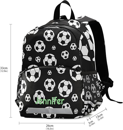 Miniatura 3 de Glaphy Mochila personalizada para niños, mochila infantil para guardería, mochila preescolar con nombre personalizado para niños y niñas, 10-Soccer,