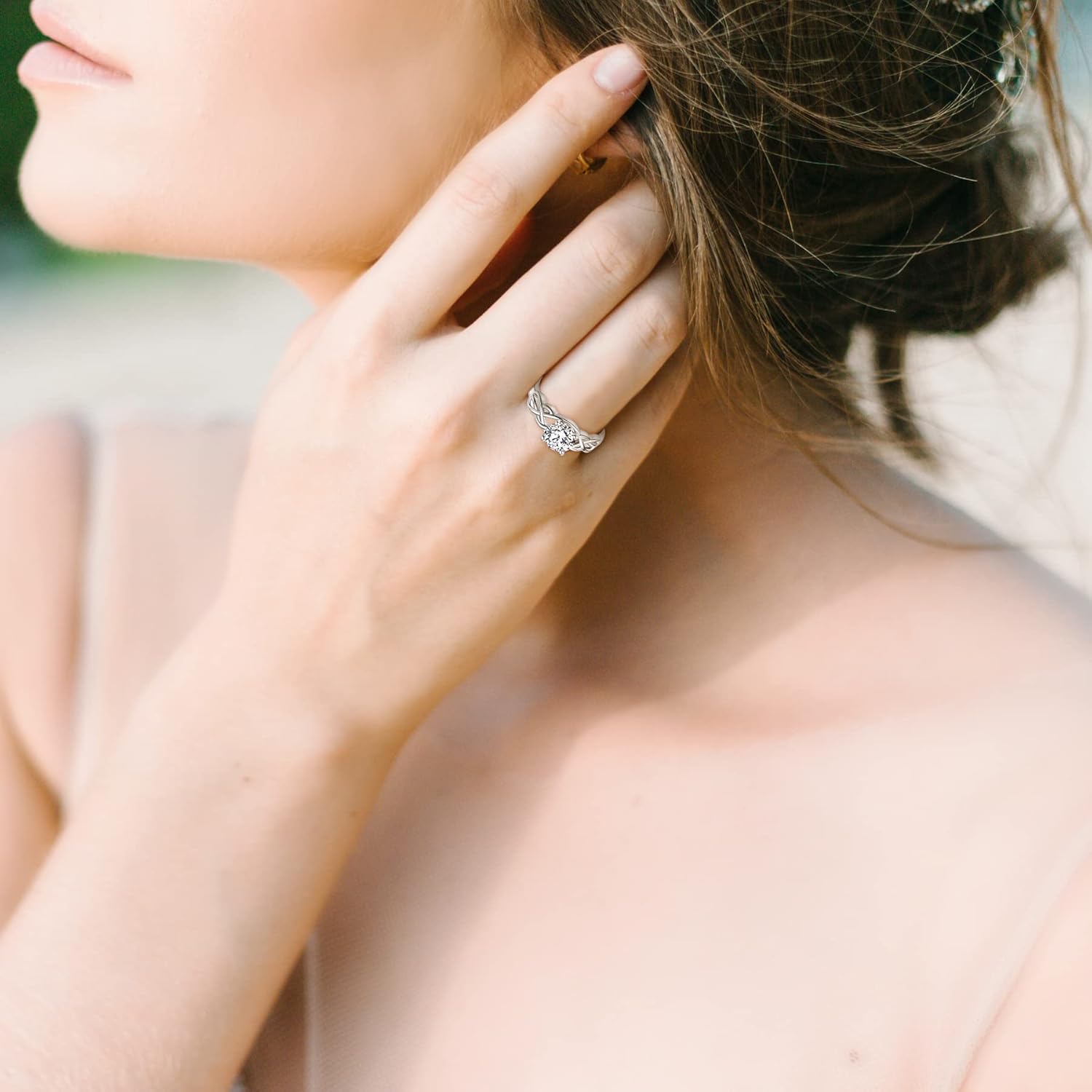 STARCHENIE Celtic Knot Promise Ring for Women 925 Sterling Silver Engagement Wedding Band with Birthstone (Size 5-10) - Image 2