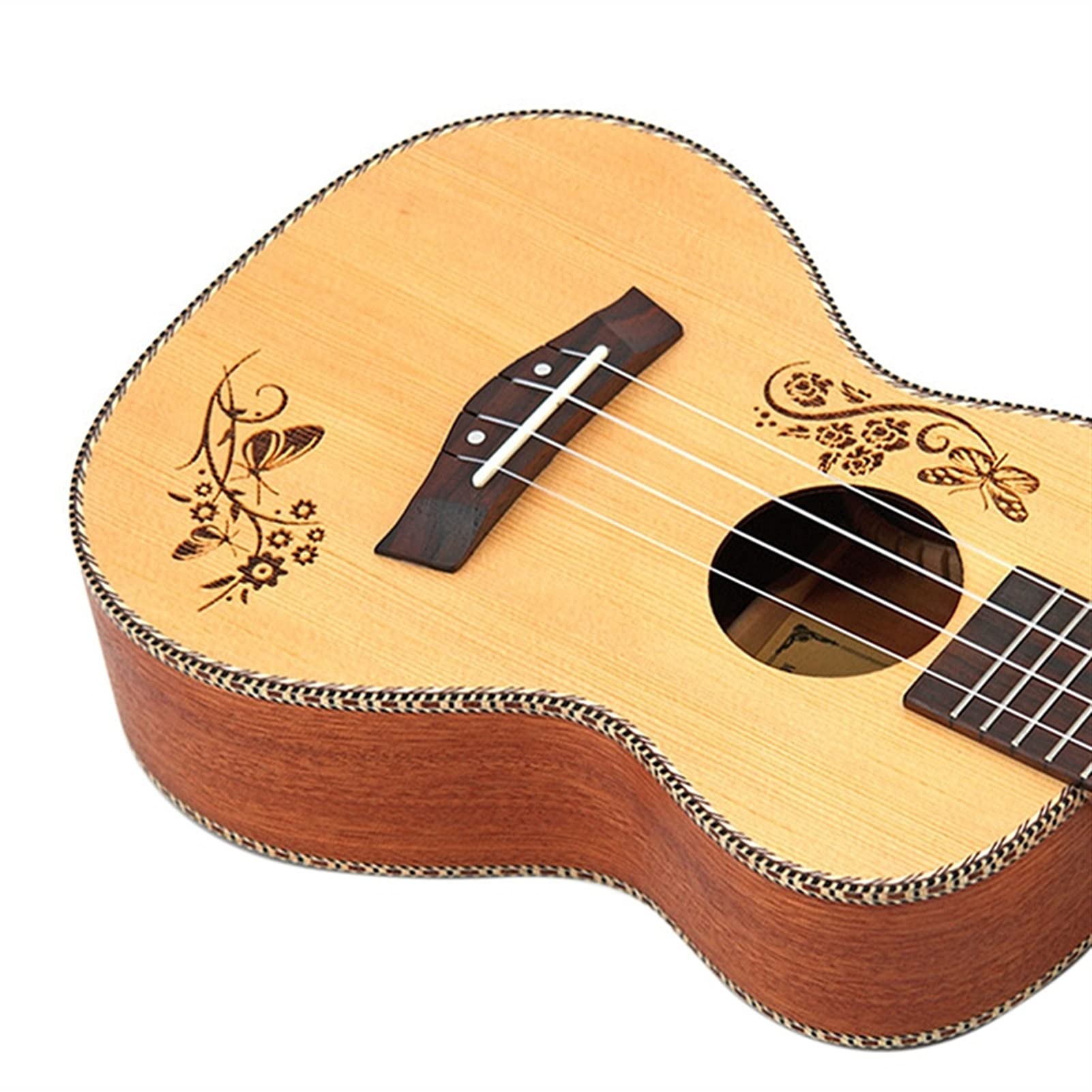 Ukulele Bausatz Konzert-Ukulele 23-Zoll-Ukulele- Kits Fichtenholz Akustik Ukelele 4 Saates Hawaiian Gitarre Music Instrument Mit Tasche Für Anfänger