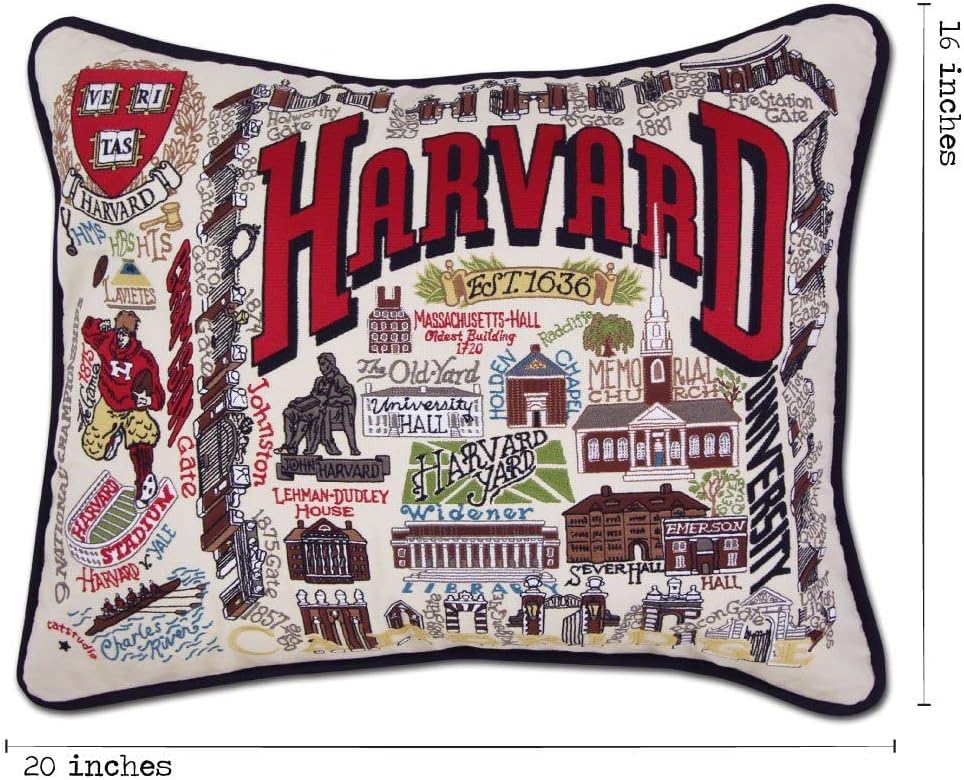 Catstudio Harvard University Collegiate Embroidered Decorative Throw Pillow