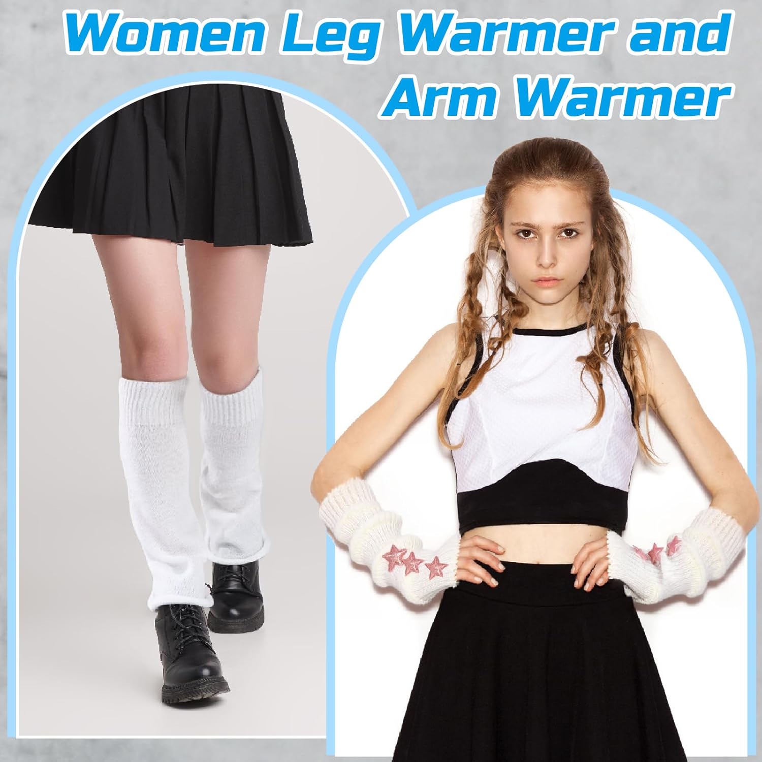 4 Pairs Y2K Leg Warmers for Women Star Arm Warmers Streetwear Retro Stretchy Leg Cover for Dance Accessories Cosplay - Image 5