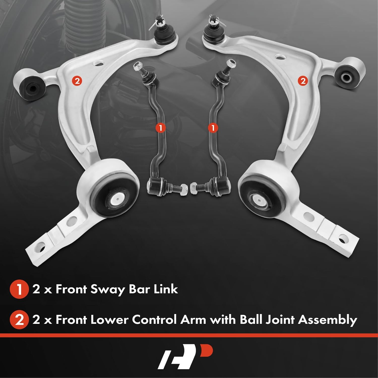 A-Premium 4Pcs Front Suspension Kit, Lower Control Arm, Sway Bar Link, Compatible with Nissan Altima 2002-2006, Maxima 2004-2008