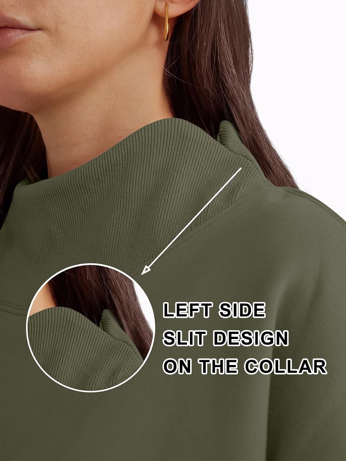  Womens Mock Neck Sweatshirts Oversized Pullover Fall Outfits thumbnail