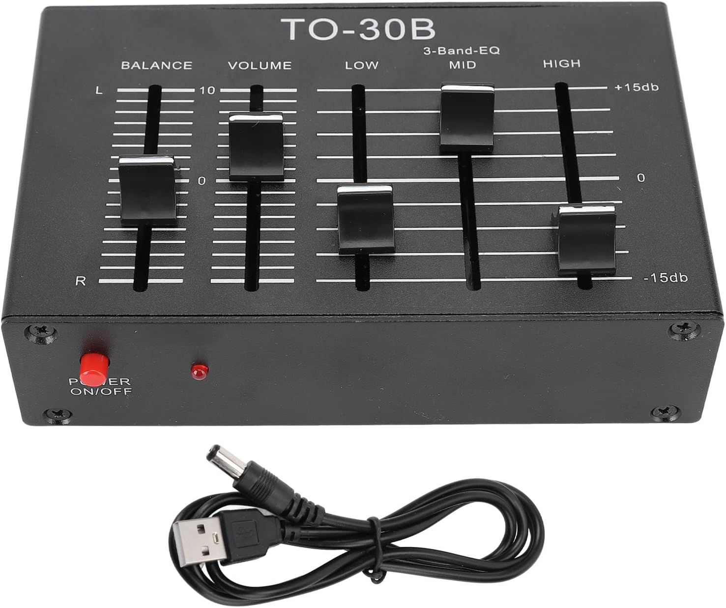 3 Band Equalizer, 3 Band EQ EQ Equalizer Low Noise Volume Control High Medium Low 3 Band Sound Channel Fit Electronics, Turntables, Sound Cards, Guitars, Basses