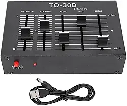 3 Equalizador Banda, pré -amplificador Estéreo Eq Com Fonte Alimentação Isolada HIFI Baixo Ruído para Dispositivos de áudio Guitars Alto -falantes