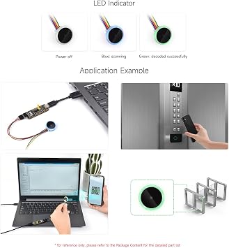 Waveshare Round 2D Codes Scanner Module, Barcode/QR Code Reader, with LED Indicator, Small Size, Easy to Integrate