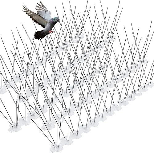 Miniatura 8 de Paquete de 56 picos de acero inoxidable para palomas y pájaros pequeños, para uso al aire libre, tiras de prevención de aves para cerca, cuervos