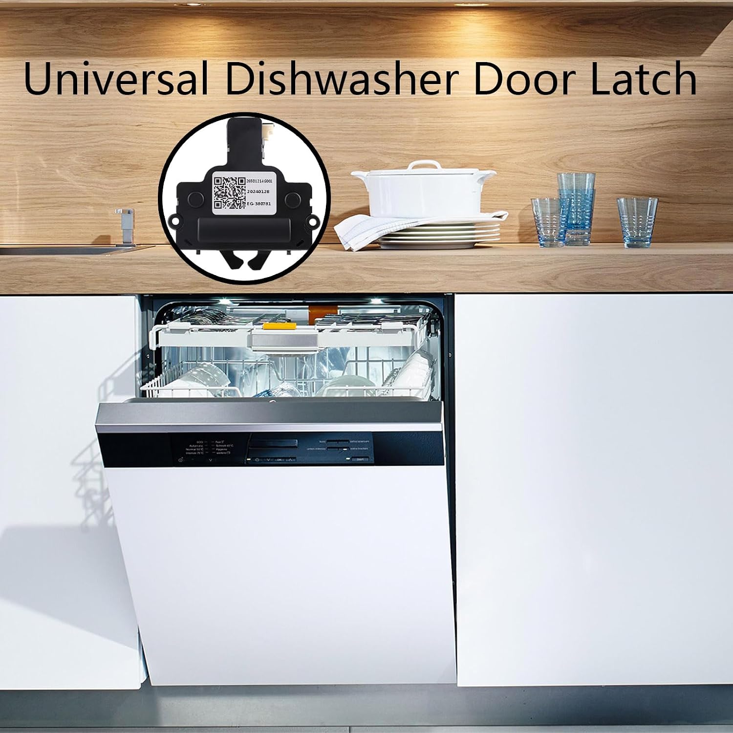 Dishwasher Door Latch, Replacement for 265D1214G001, EG-380781, AP5668411, PS6447681, Wd21x10490, 2997693 Dishwasher Door Latch and Switch Assembly