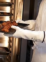 Vista 5 de LANON - Guantes de horno de silicona líquida resistentes al calor de 15 pulgadas, grado alimenticio, forro CoralAir, impermeables, extra largos