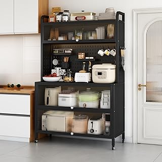 10 Microwave Ideas in Kitchen for Convenient Space Saving Use 74 Large Kitchen Bakers Rack, 5-Tier Corner Microwave Stand with Storage, C...