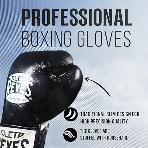 Miniatura 3 de CLETO REYES Guantes de boxeo de competición profesional para hombres y mujeres, cuero y crin de caballo, MMA, Kickboxing, Muay Thai, con cordones
