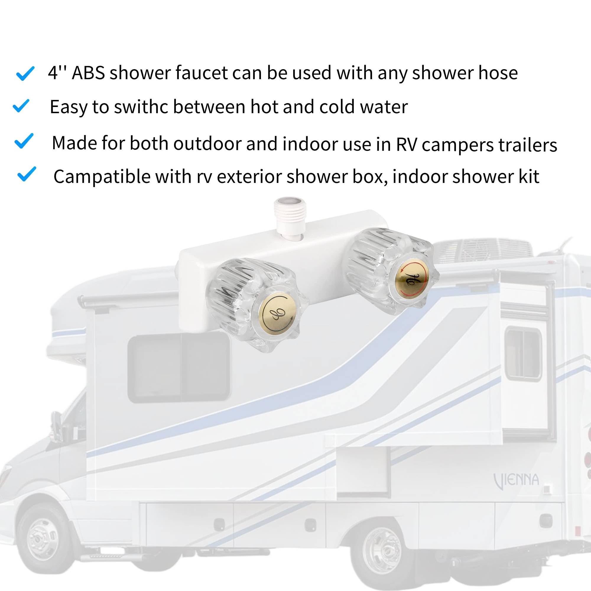 Snapklik.com : RV Shower Faucet Replacement, 4-Inch 2-Knob-Handle ...