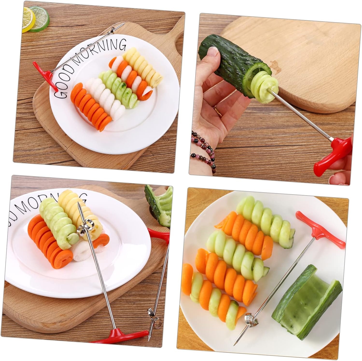 Spiral Vegetable Screw Slicer with Stainless Steel and Plastic