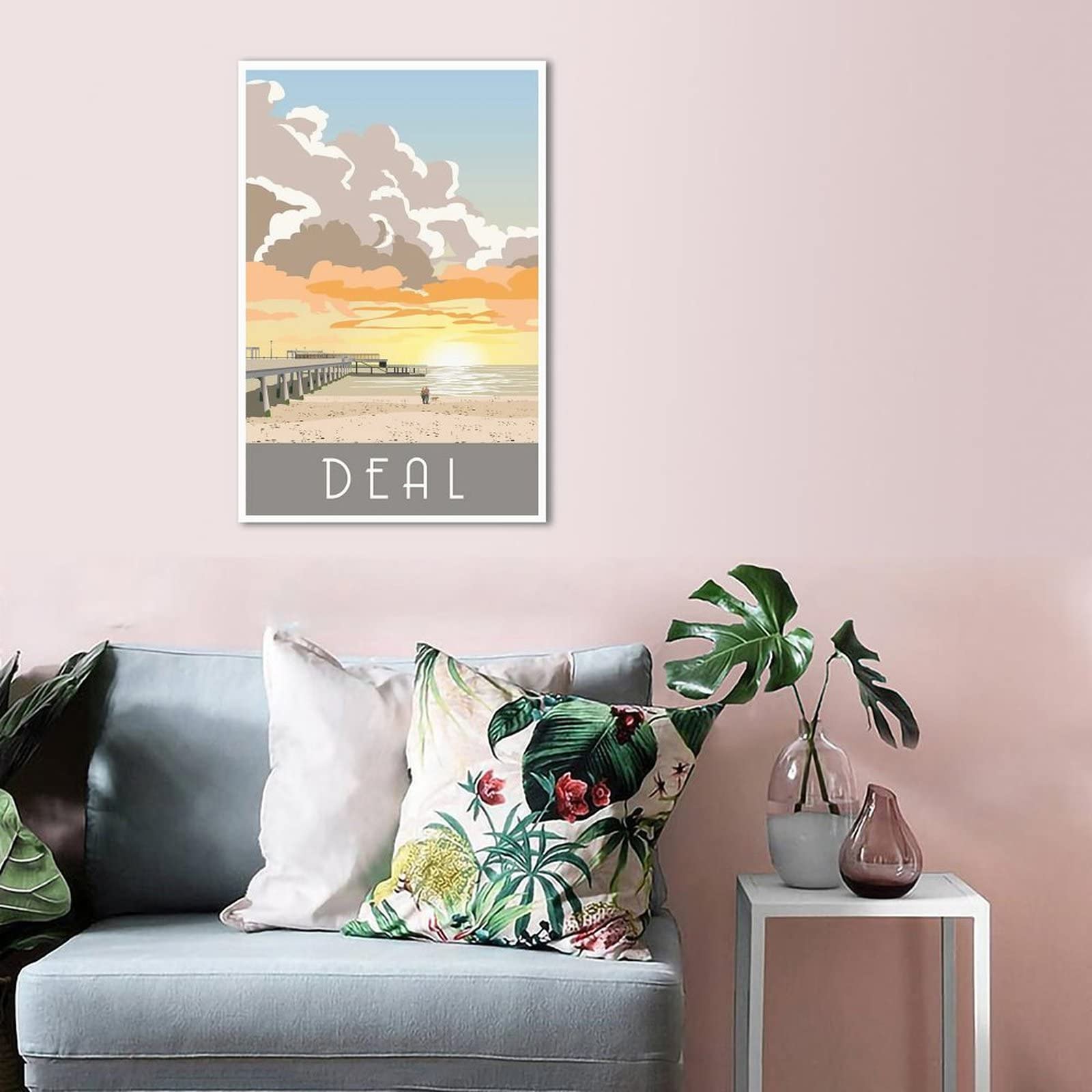Póster decorativo de viaje de Kent de la salida del sol de la vendimia de la salida del sol cartel de la lona del dormitorio moderno del arte del cartel de la pintura de