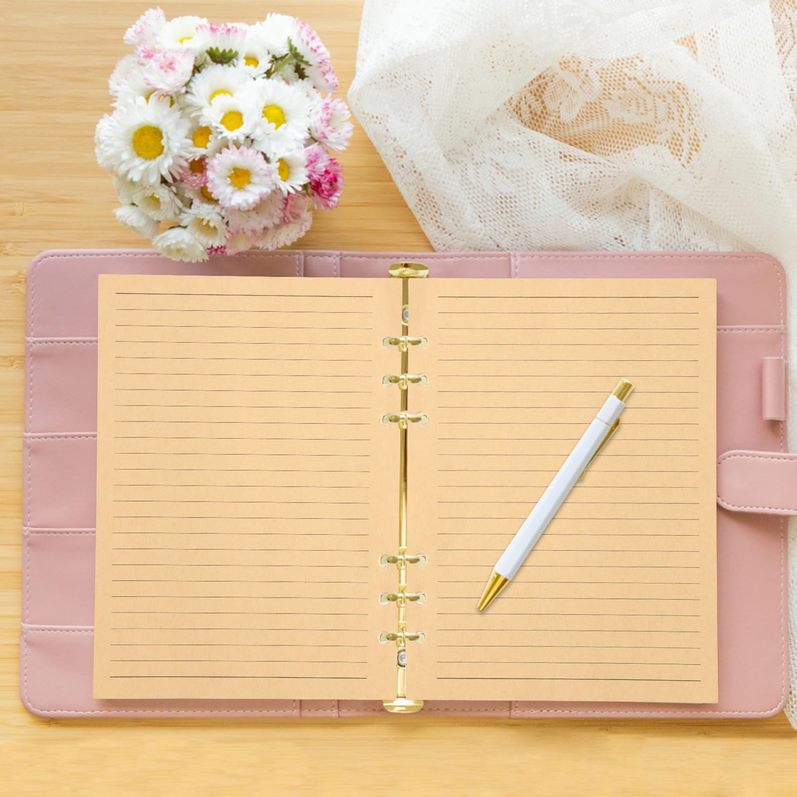 4 Confezioni Ricarica Carta A5 Righe - 180 Fogli Con Fori Per Raccoglitori Anelli, Ideale Per Appunti, Diari E Studio - Foto 10