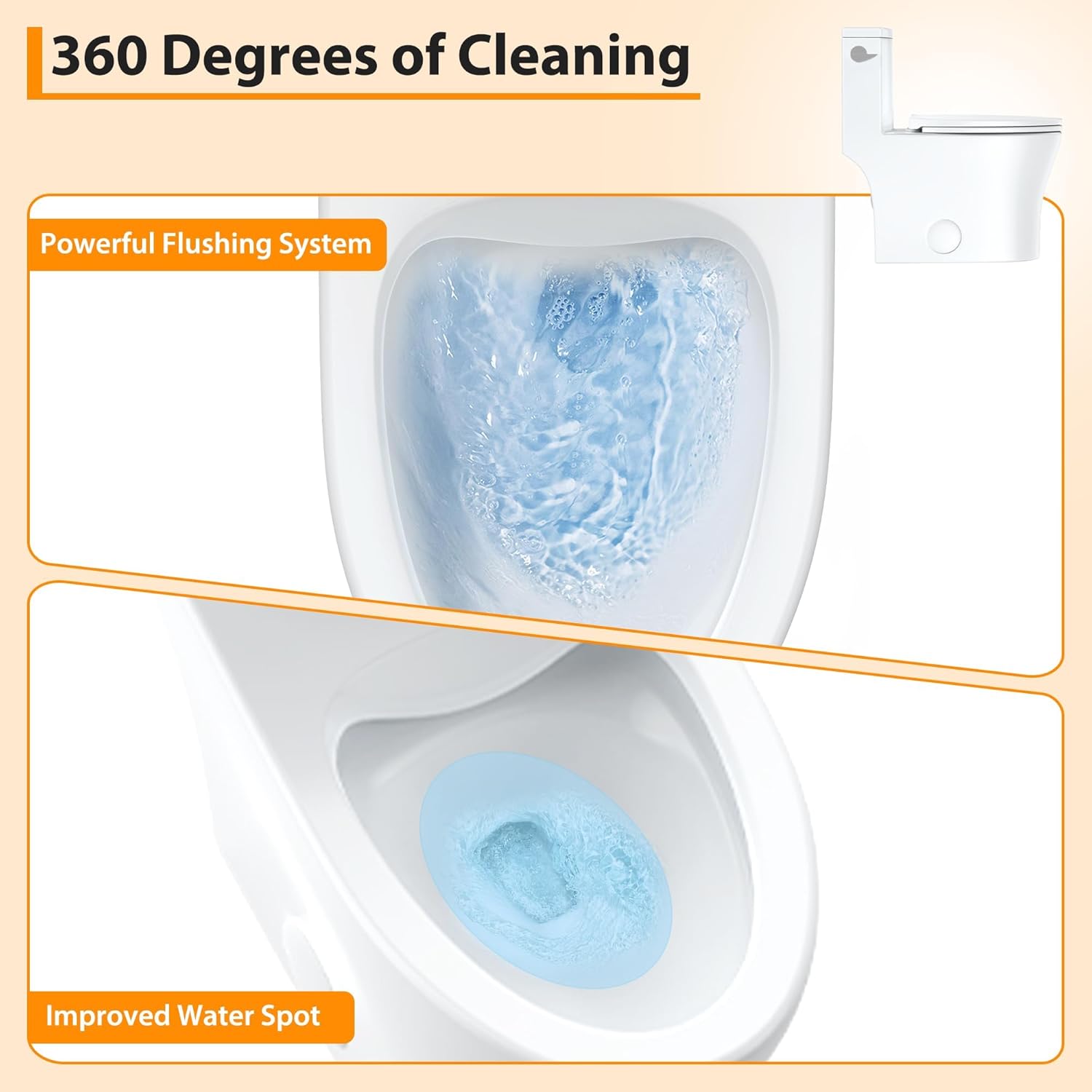 Elongated One Piece Toilet for Bathrooms, Dual Flush Modern Ceramic Toilet, Quick Release Soft Close Seat, Water Saving, Easy Clean, Comfort Height, Bathroom Toilet Bowl