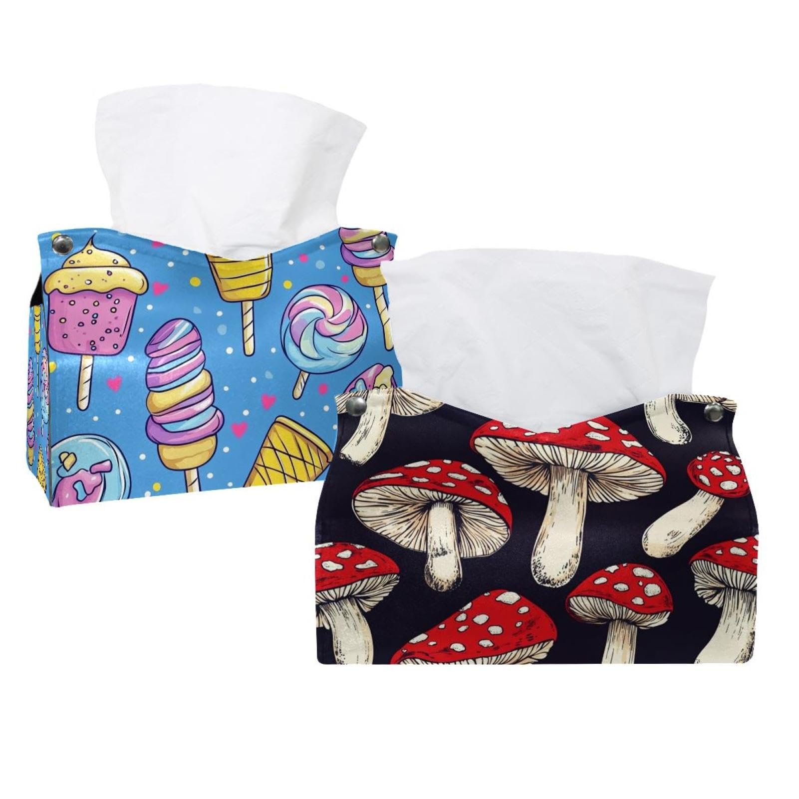 Boîte à mouchoirs rétro en cuir pour voiture et salle de bain