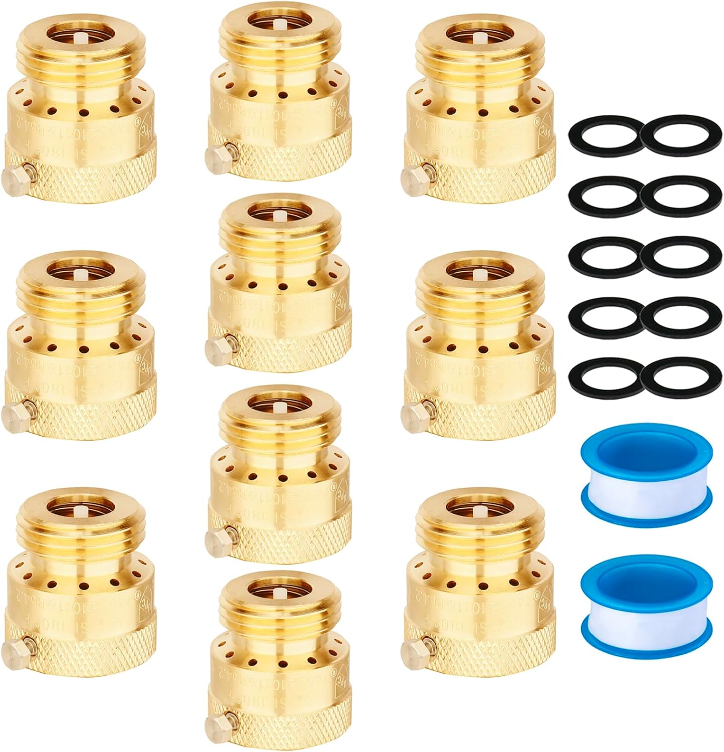 WHK Hose Bib Backflow Preventer Vacuum Breaker,Garden Hose Check Valve to Connect 3/4 Inch Outdoor Faucet Spigot,Sprinkler,RV,Anti-Siphon,10 Packs