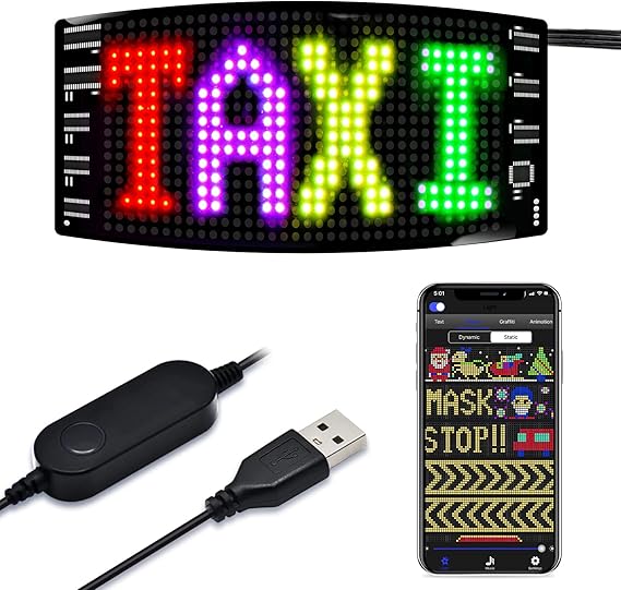 GOTUS Scrolling LED Sign,Programmable LED Display,Flexible LED RGB