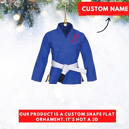 Miniatura 3 de Adorno personalizado de Jiu Jitsu brasileño, regalo colgante para hombres, Jiu Jitsu con nombre personalizado, adorno de Navidad para Navidad 2023,