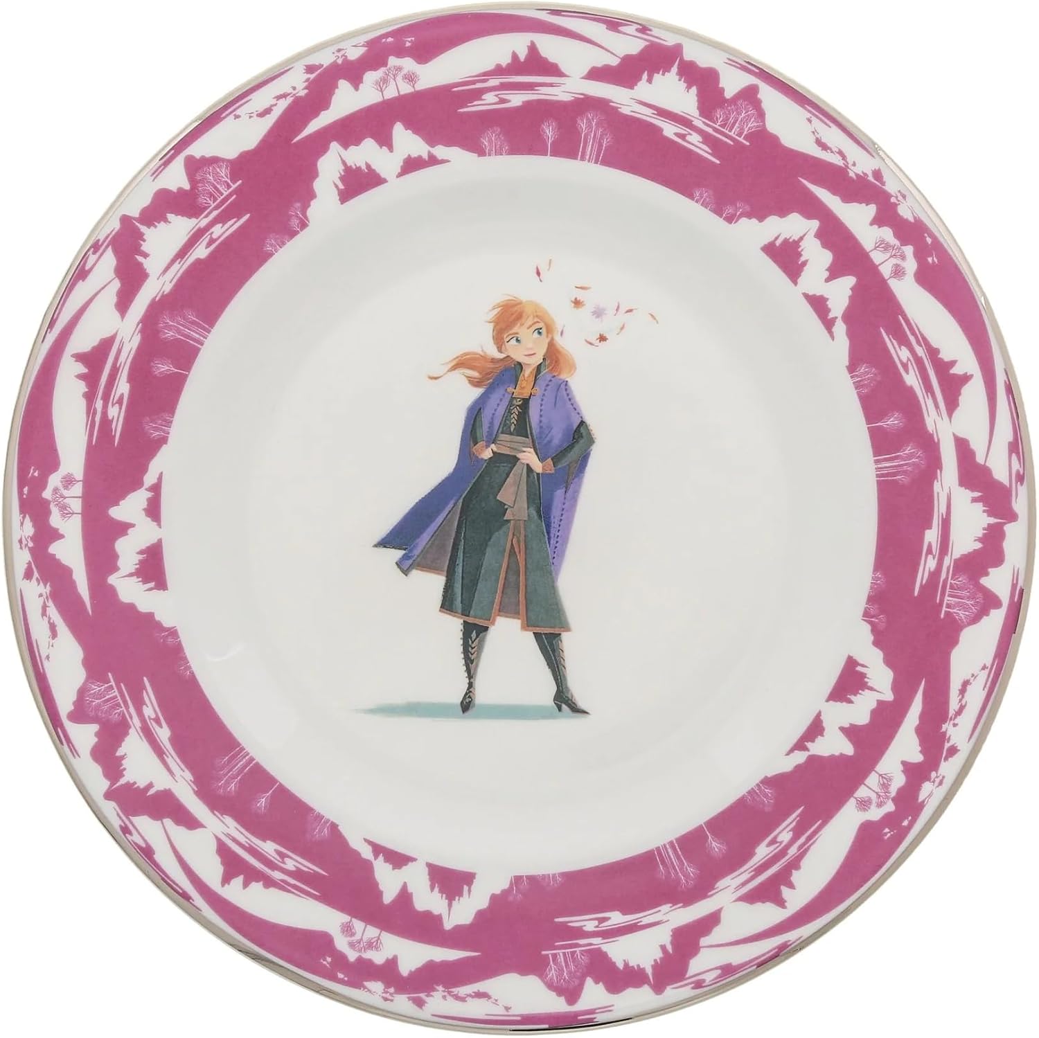 The English Ladies Disney Anna 6" Plate Frozen 2, Fine Bone China, 16.5 × 16.5 × 1 cm, Multicolor