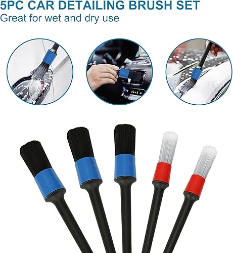 Miniatura 5 de Kit de 13 piezas de detalles de coche, kit de lavado de autos, kit de detalles (cepillos de detalles de automóvil, cepillo de alambre, cepillo de