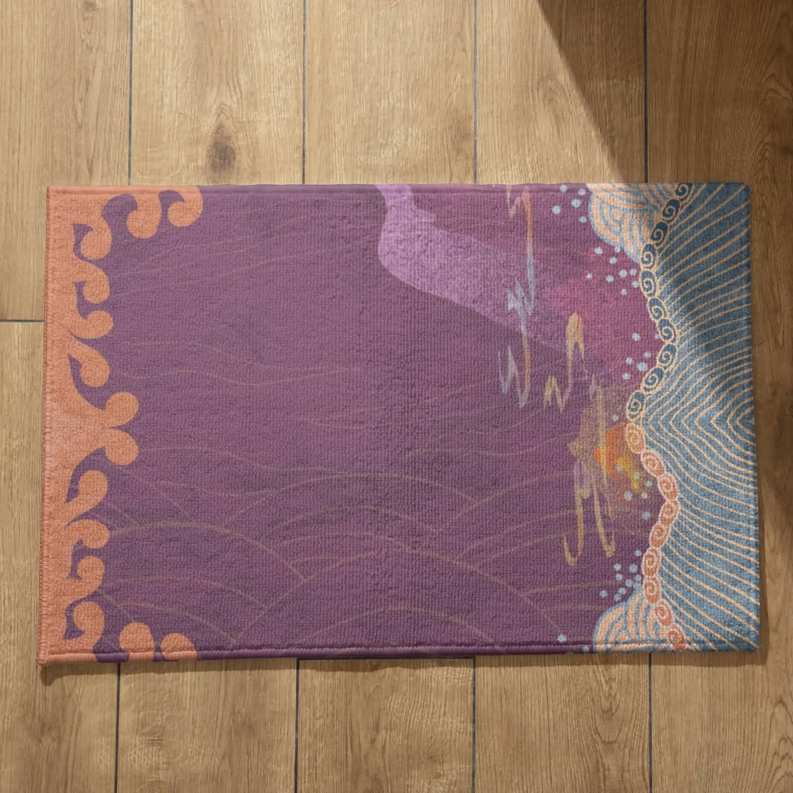 Tapis de cuisine long 45x75cm rétro en flanelle douce lavable CEVAN