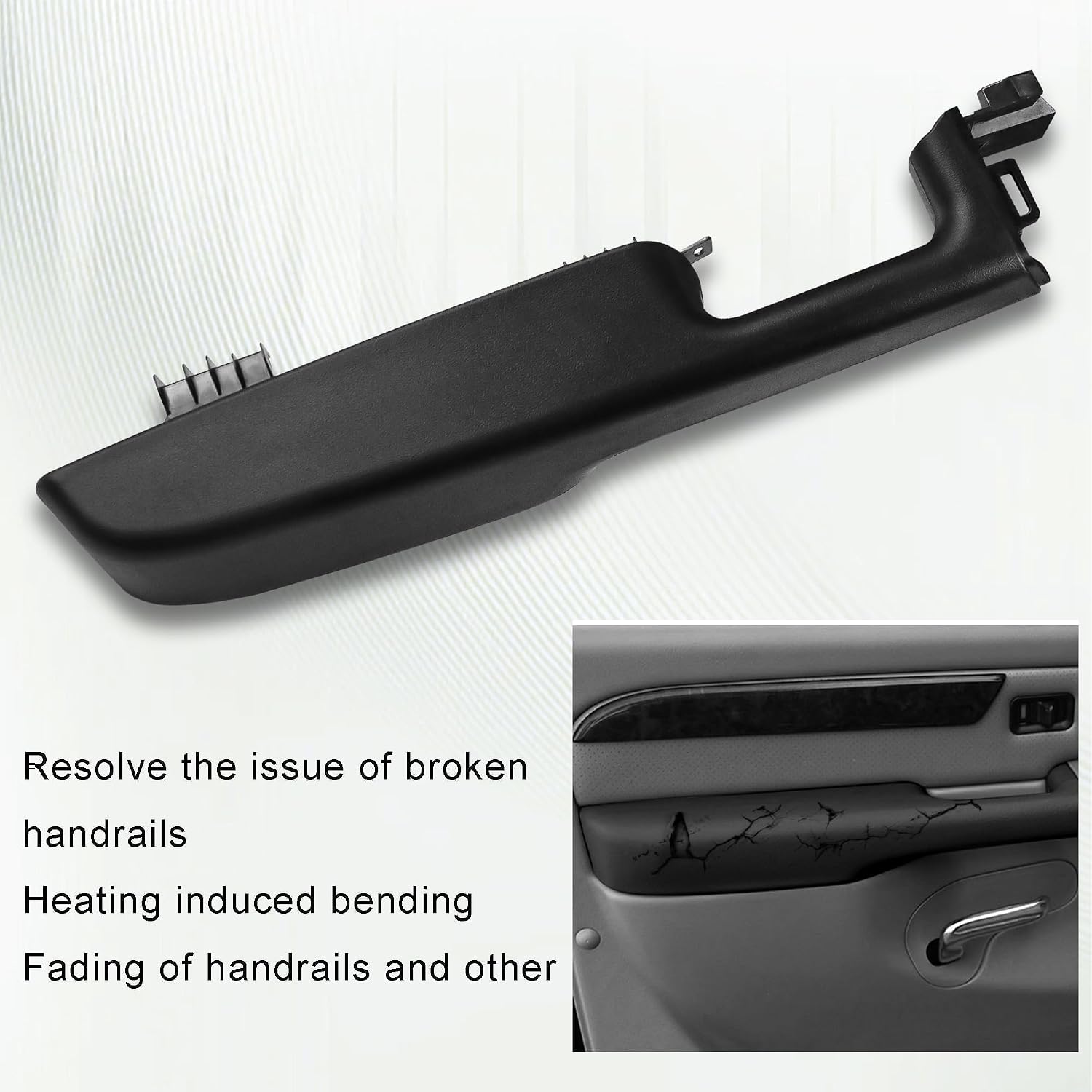 Black Front Left Driver Side Interior Door Armrest Handle Fit for Chevy Suburban Tahoe Escalade Avalanche GMC Yukon 1999-2006 Replace 88981545，15703703