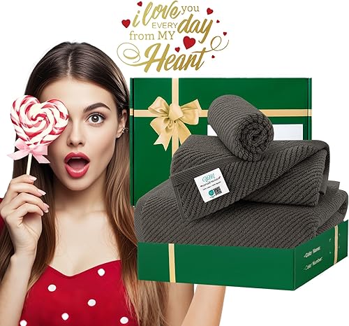 Vista 209 de VOOVA & MOVAS Toallas verdes para baño, 100% algodón, de secado rápido, ligeras, gruesas, suaves, juego de toallas de 6 piezas, 2 baños grandes