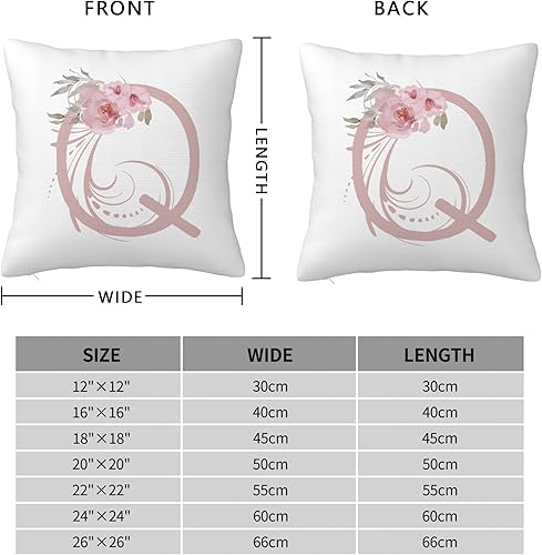 Miniatura 9 de Fundas de almohada del alfabeto C, 12 x 12 pulgadas, fundas de almohada con monograma floral rosa, fundas de almohada con letra C, funda de almohada