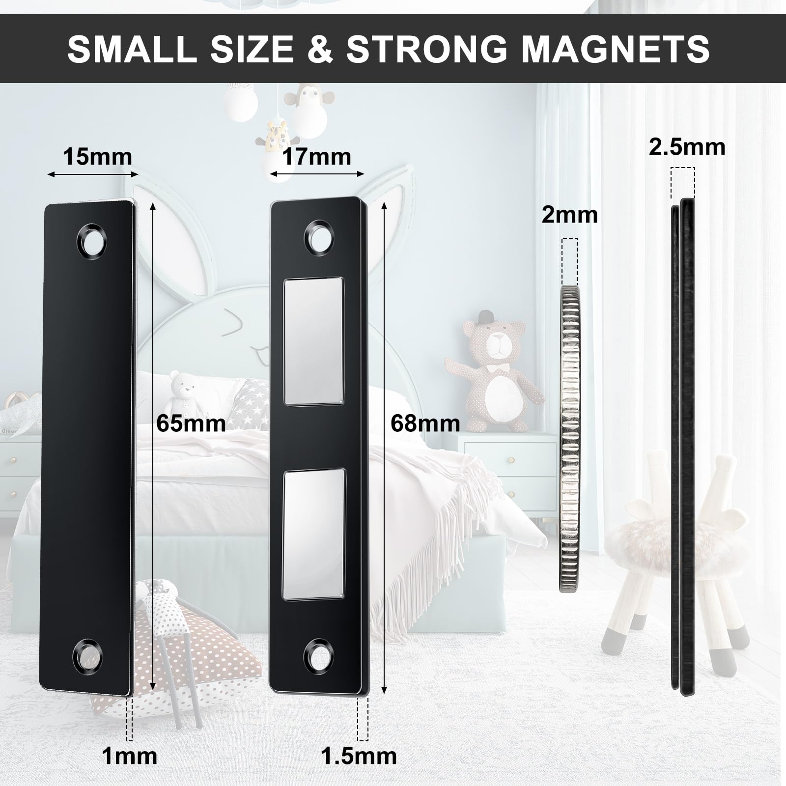 Romon Szafka magnetyczna Catch-Black-2 szt. hak do szafki, czarny