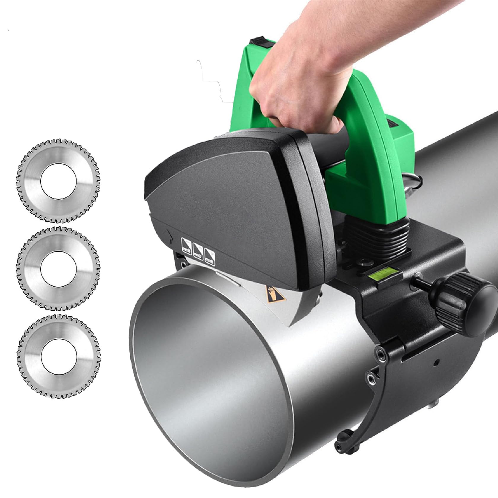 Cortadora eléctrica automática de tuberías, cortador resistente para tuberías de 1,5 a 39,9 cm, velocidad ajustable de hasta 2900 rpm para fontanería y proyectos
